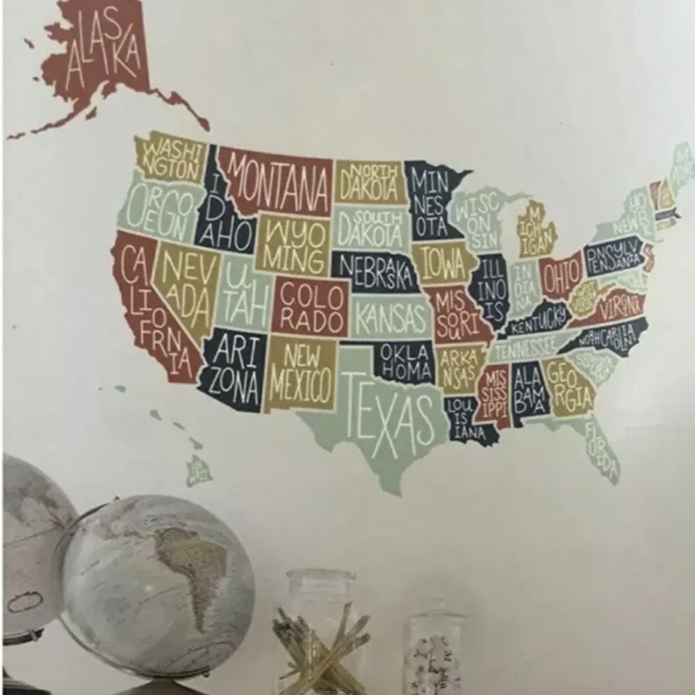 DCWV USA United States of America Map Wall Decal Home School NIP